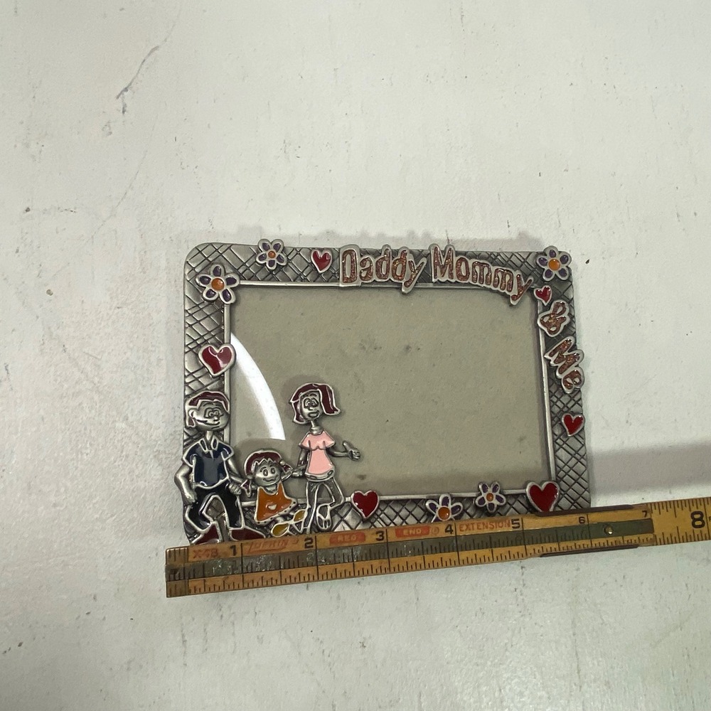 Vintage 2001 Baby Girl Family Picture Frame Metal Photo Stand 4x6 Raj
